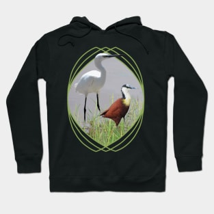 Little Egret and African Jacana are Birds in Kenya / Africa Hoodie
